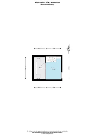 Plattegrond - Minervaplein 5-5V, 1077 TG Amsterdam - Minervaplein 5-5V - Amsterdam - Bovenverdieping - 2D.jpg